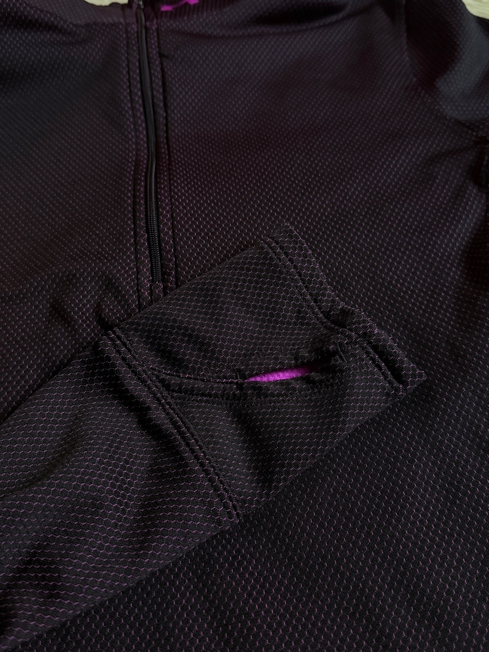 Under Armour Women's Dark Purple 1/4 Zip Performance Pullover with Purple Trim - Picture 4 of 4